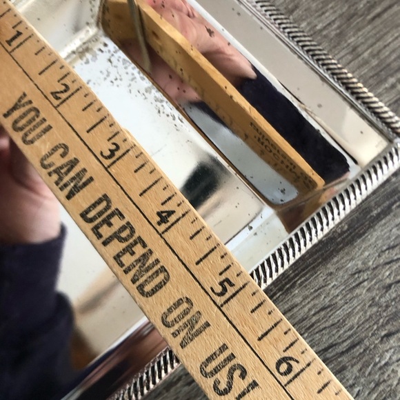 Vtg Silver Rectangular Tray with Decorative Edge - Picture 8 of 10